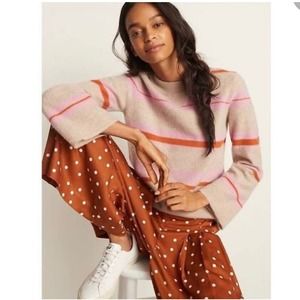 Anthropologie Isobel Pleated Burnt Orange Polka Dot Wide Leg Pants